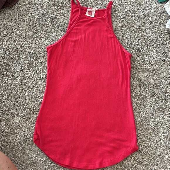 Anthropologie Lilka Red Ribbed Soft Tanktop XS - Picture 2 of 6